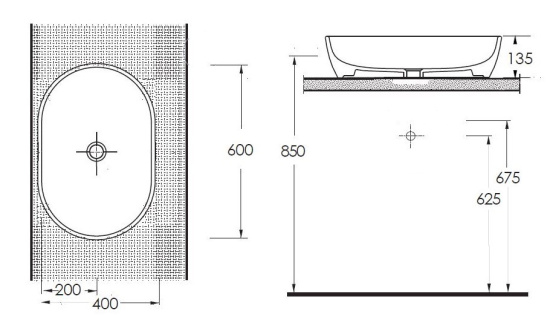 Накладная раковина beWash Bogen 88601073