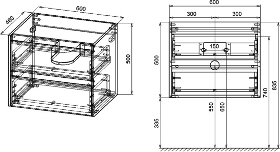 Мебель для ванной Vincea Gio 60 дуб табак