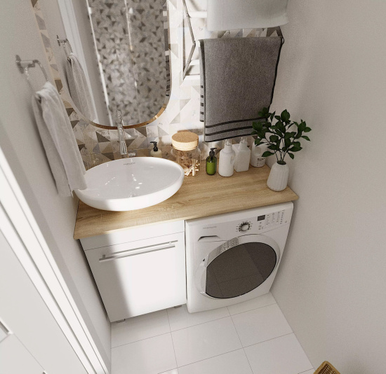 Мебель для ванной 1MarKa Wash со столешницей, дуб сонома