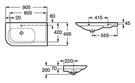Раковина Roca Nexo 327648000 90 см