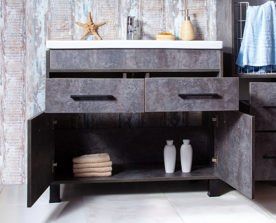 Тумба с раковиной Бриклаер Чили 90 цемент