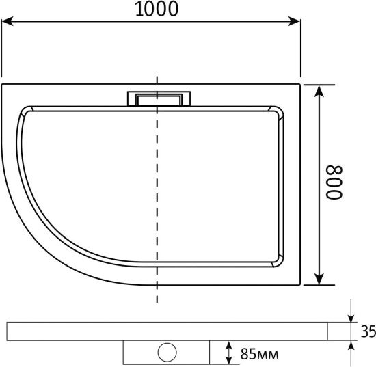 Поддон для душа RGW GWS-41R 80х100