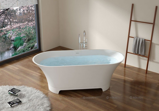 Ванна из искусственного камня Aquanet Bloom Ellipse TC-S92 165x75 см. матовая