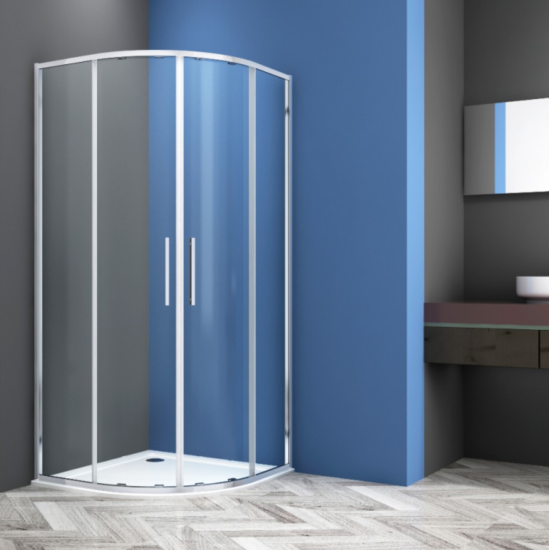 Душевой уголок CeramaLux CL901-100 100x100, профиль хром, стекло прозрачное