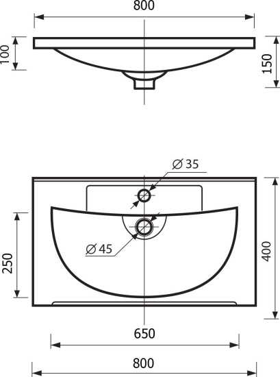 Тумба с раковиной Misty Лейла 80 белая