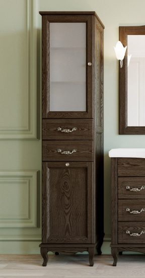 Пенал ValenHouse Эллина 40 L с бельевой корзиной, кальяри, фурнитура хром