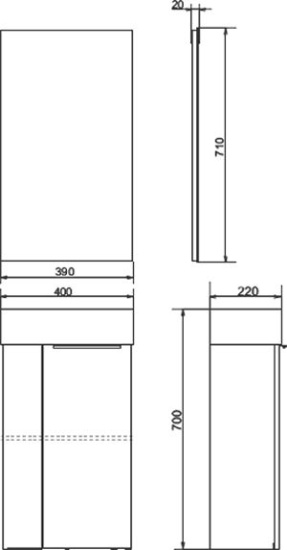 Мебель для ванной Comforty Асти 40, подвесная, дуб темно-коричневый