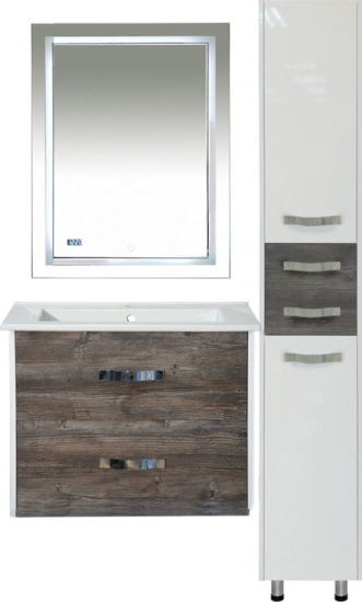 Мебель для ванной Misty Норд 65 подвесная, белая, сосна пасаден