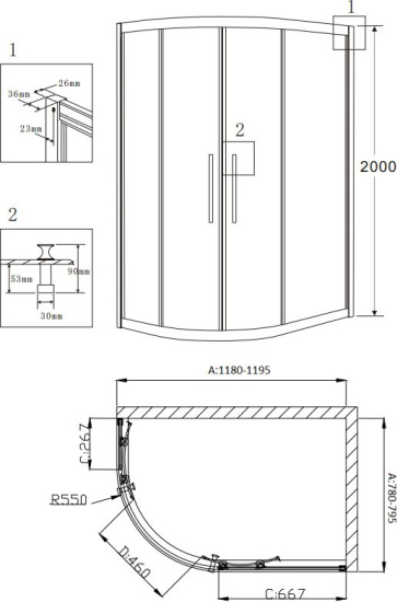 Душевой уголок Grossman Pragma PR-120SR