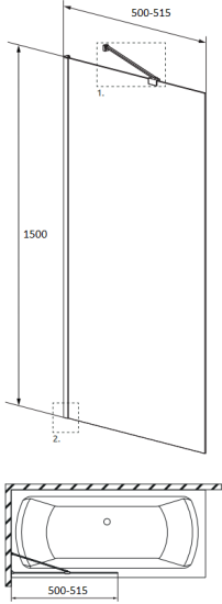 Шторка на ванну Radaway Idea Black PNJ II Frame 50