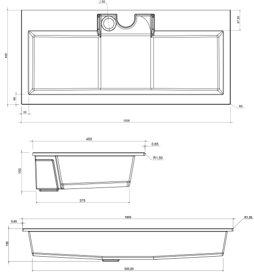 Тумба с раковиной Aquanet Алвита 100 серый антрацит