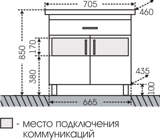 Мебель для ванной СанТа Дублин 70 с 1 ящиком