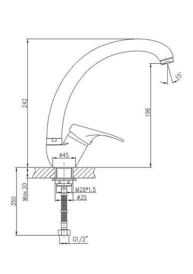 Смеситель для кухни Haiba HB4313-1 серый
