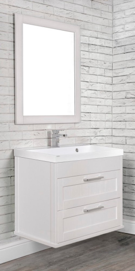 Тумба с раковиной ValenHouse Эйвори 80 подвесная, белая