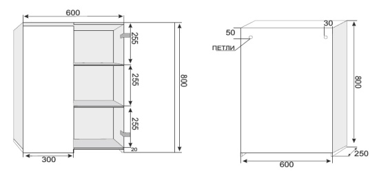 Шкаф Style Line Атлантика 60 старое дерево