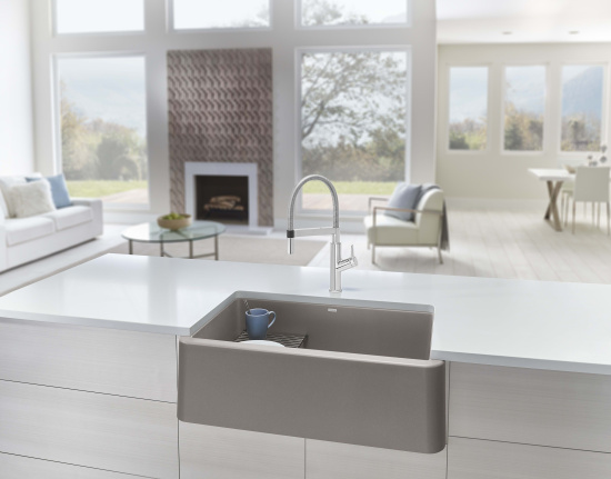 Смеситель для кухни Blanco Solenta-S Senso 522406 рычаг справа