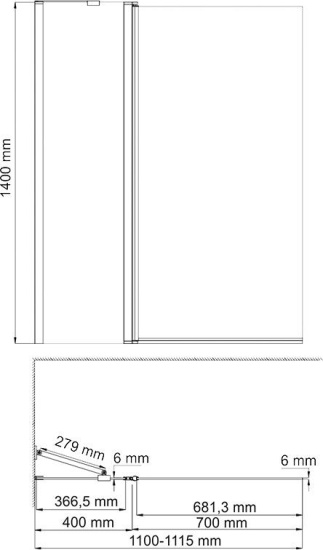 Шторка на ванну Wasserkraft Berkel 48P02-110B