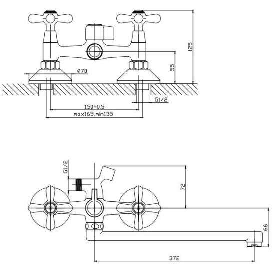 Смеситель для ванны Esko Vienna VN 31-2