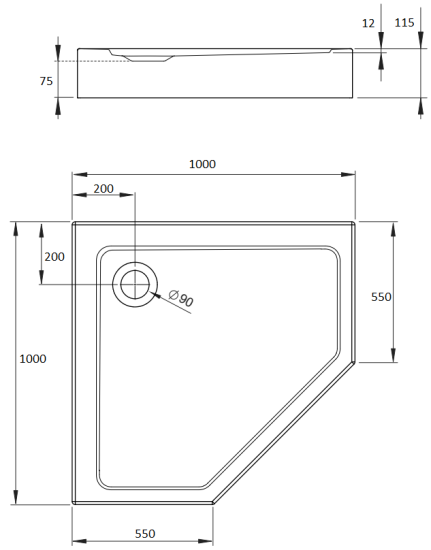 Поддон для душа Radaway Doros PT Compact 100x100