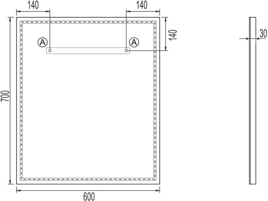 Зеркало Vigo Marta Media Grey 60