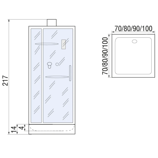 Душевая кабина River Tana Б/К 90 MT