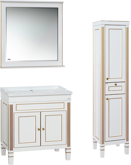 Зеркало Misty Женева 80 белая патина