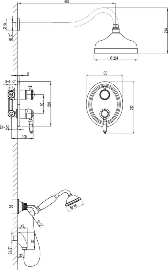 Душевая система Lemark Villa LM4829B с внутренней частью