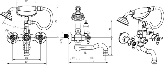Смеситель для ванны Boheme Camelia 273