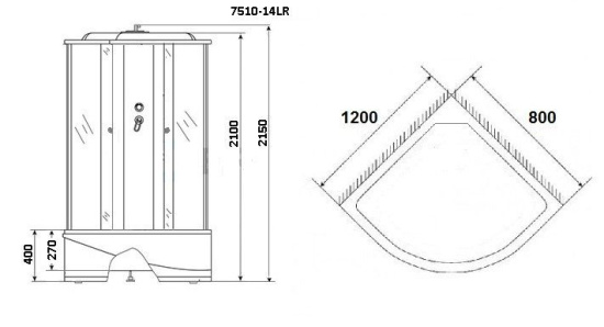 Душевая кабина Niagara NG-7510-14L BLACK
