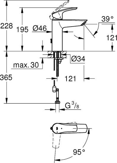Смеситель для раковины Grohe Eurosmart 2339430E
