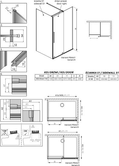 Душевой уголок Radaway Furo KDJ 110x90 R