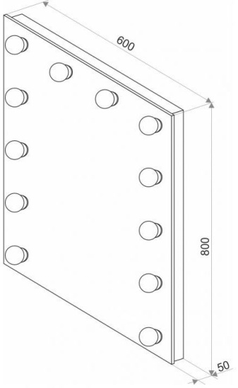 Зеркало Misty Стайл 60 гримерное