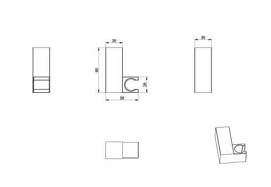 Настенный держатель Wonzon & Woghand WW-994220-CR