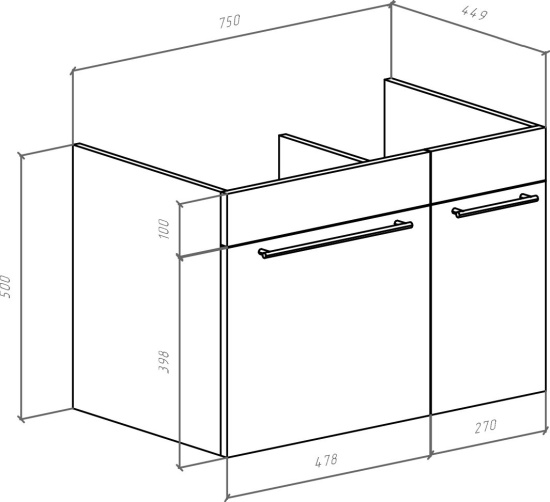 Мебель для ванной Bellezza Альдо 80 бежевая