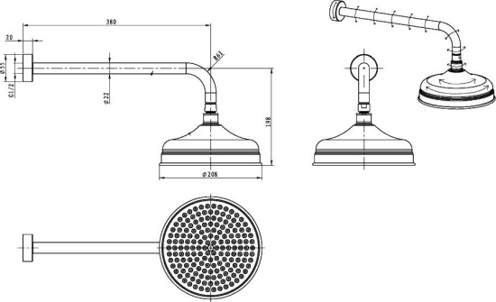 Верхний душ Boheme Brillante 412