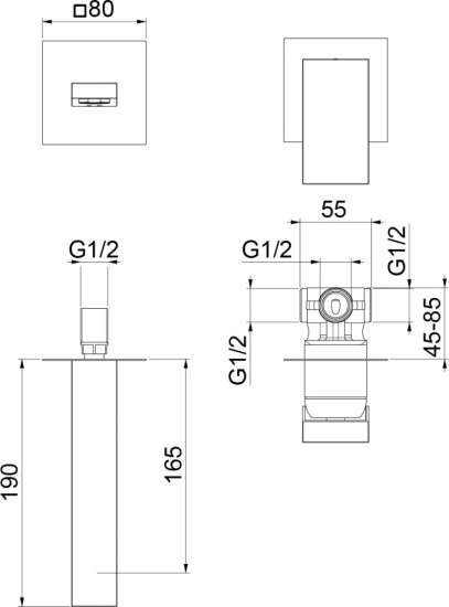 Смеситель для раковины Webert Pegaso PE830606560, черный