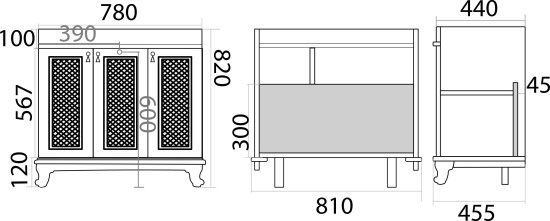 Мебель для ванной Misty Вивьен 80 слоновая кость