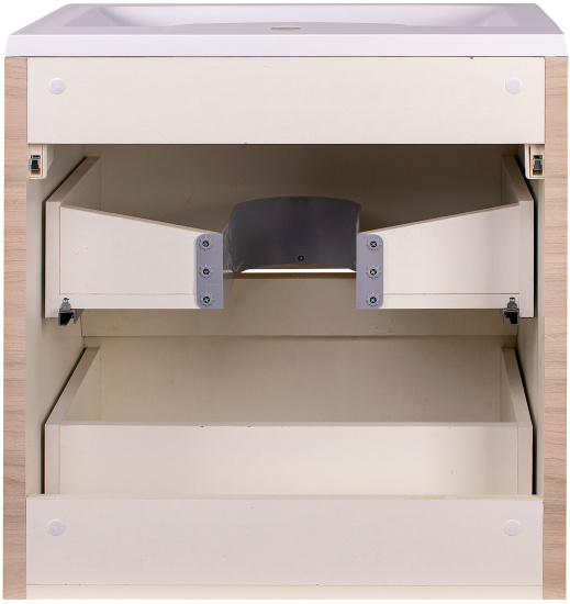 Тумба с раковиной Style Line Атлантика 60 Люкс Plus, подвесная, ясень перламутр