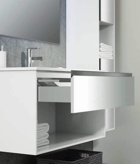 Мебель для ванной Sanvit Контур 70 белый глянец/манзония кофейная