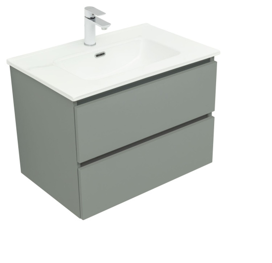 Тумба с раковиной Aquanet Вега 2.0 70 2 ящика, мисти грин, раковина Flat
