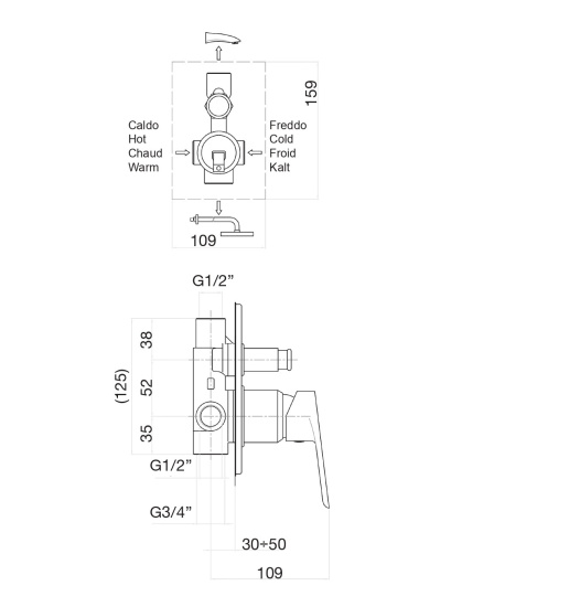 Смеситель для душа Fiore Kevon 81CR6517, хром