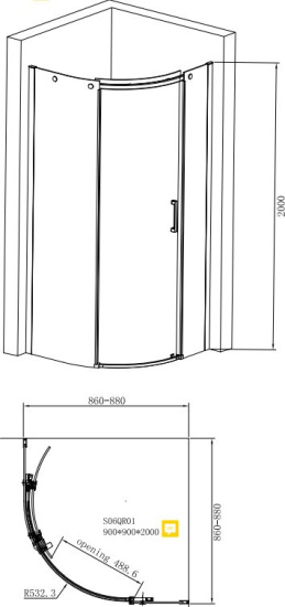 Душевой уголок Jacob Delafon Contra E22R90R-GA