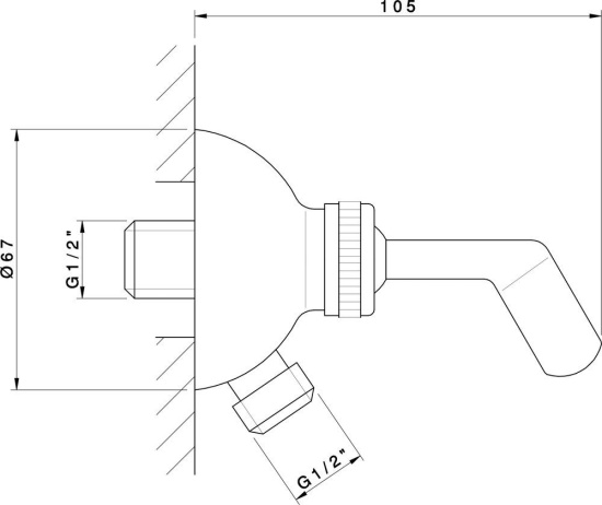 Шланговое подключение Nicolazzi Doccia C7124CR с держателем для душа