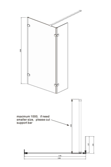 Душевая перегородка Ambassador Walk-In 15031108 120 см