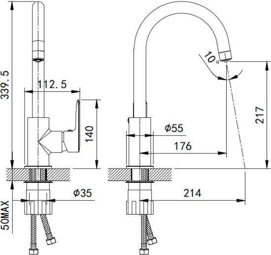 Смеситель для кухни Iddis Cuba CUBBNFJi05 сатин