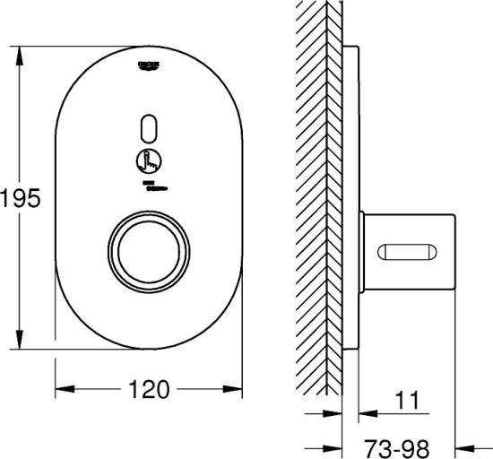 Смеситель для душа Grohe Eurosmart Cosmopolitan E Special 36456000 термостат, хром