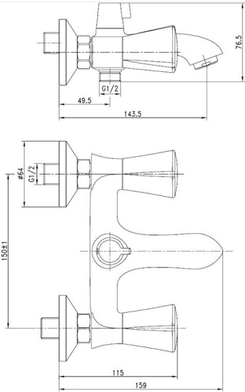 Смеситель для ванны Iddis Bounce BOUSB02I02WA