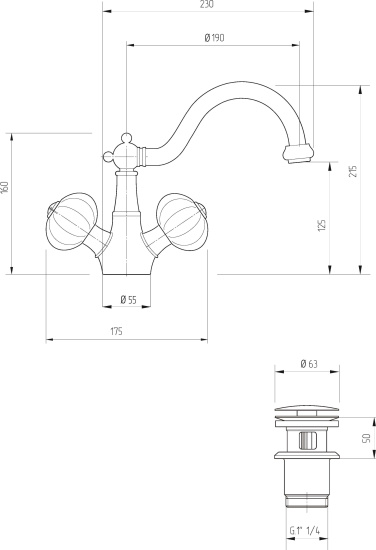 Смеситель для раковины Migliore Olivia 19000 бронза
