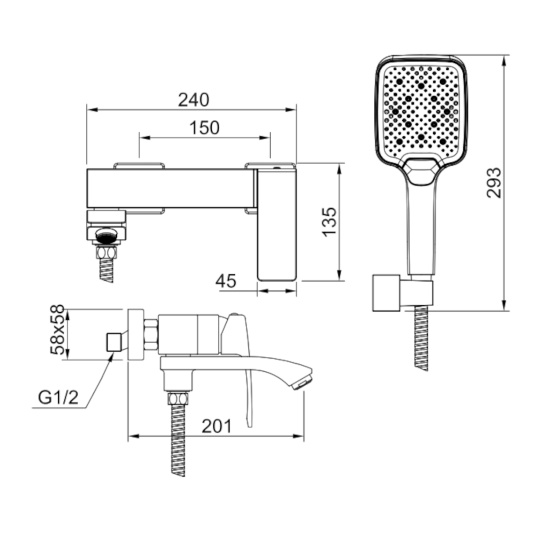 Смеситель для ванны Raglo R01.30.03