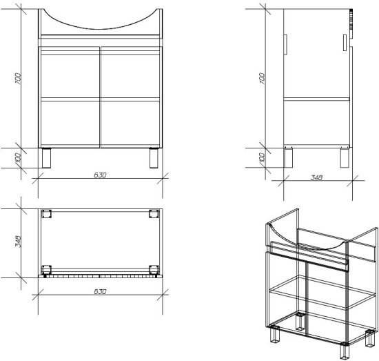Мебель для ванной Alvaro Banos Toledo 65 дуб сонома